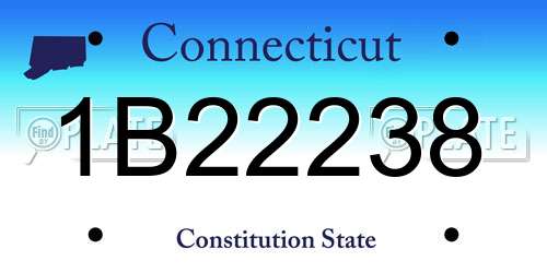 1B22238 Connecticut License Plate