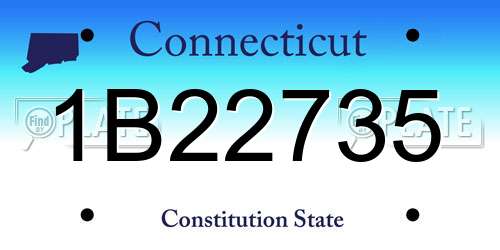 1B22735 Connecticut License Plate