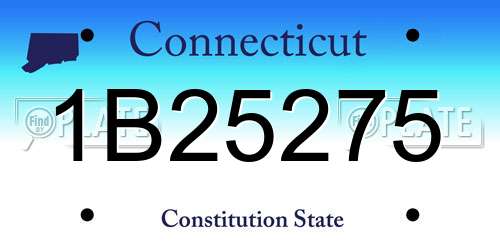 1B25275 Connecticut License Plate