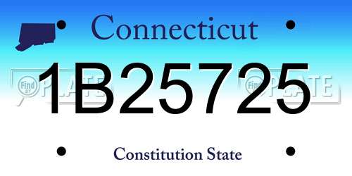 1B25725 Connecticut License Plate