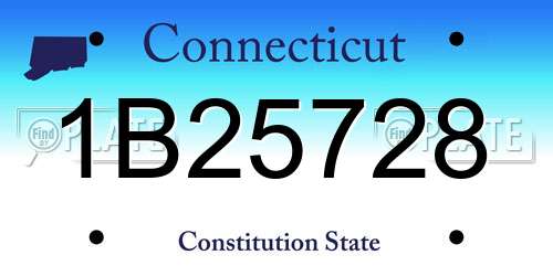1B25728 Connecticut License Plate