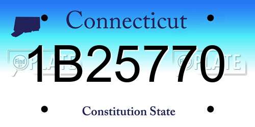 1B25770 Connecticut License Plate