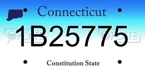 1B25775 Connecticut License Plate