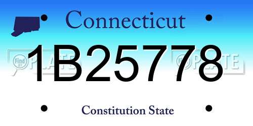 1B25778 Connecticut License Plate