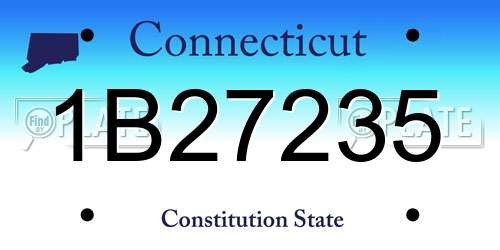 1B27235 Connecticut License Plate