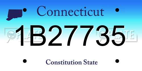 1B27735 Connecticut License Plate