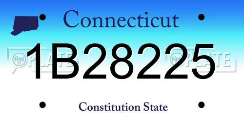 1B28225 Connecticut License Plate