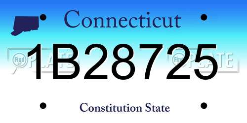 1B28725 Connecticut License Plate
