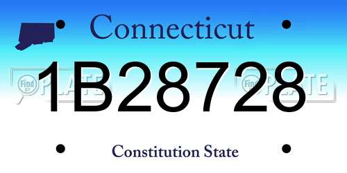 1B28728 Connecticut License Plate