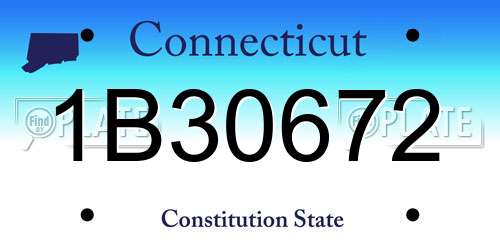 1B30672 Connecticut License Plate
