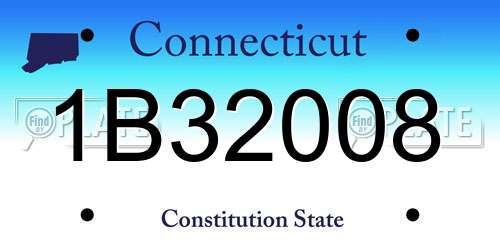 1B32008 Connecticut License Plate