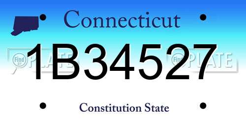 1B34527 Connecticut License Plate