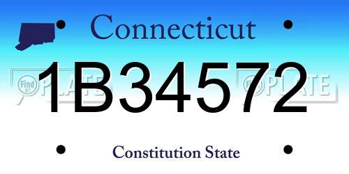 1B34572 Connecticut License Plate