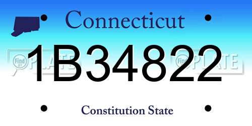 1B34822 Connecticut License Plate