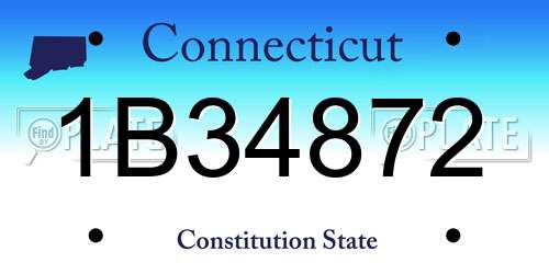 1B34872 Connecticut License Plate