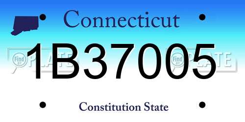 1B37005 Connecticut License Plate