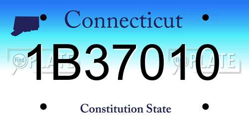 1B37010 Connecticut License Plate