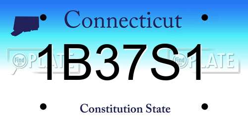 1B37S1 Connecticut License Plate