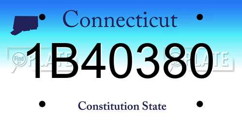 1B40380 Connecticut License Plate