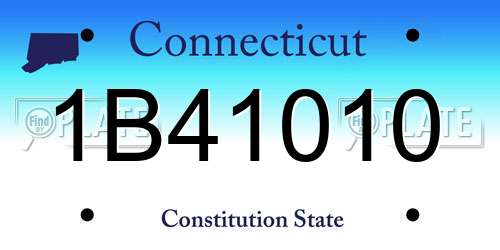 1B41010 Connecticut License Plate