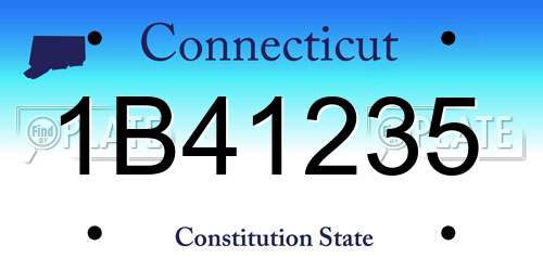 1B41235 Connecticut License Plate