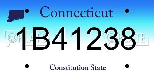 1B41238 Connecticut License Plate