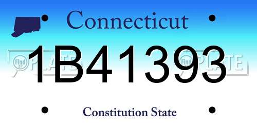 1B41393 Connecticut License Plate