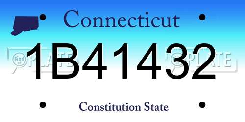 1B41432 Connecticut License Plate