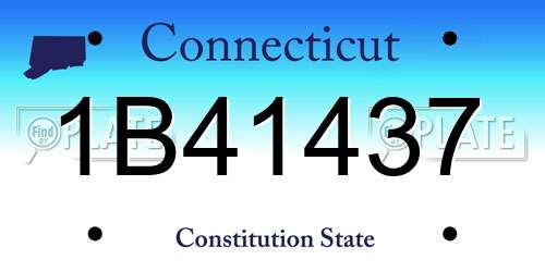 1B41437 Connecticut License Plate