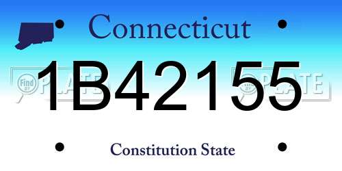 1B42155 Connecticut License Plate