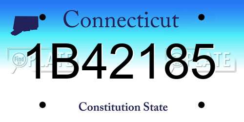 1B42185 Connecticut License Plate