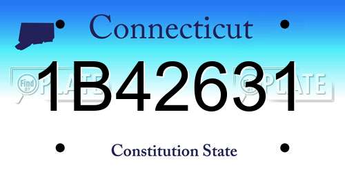 1B42631 Connecticut License Plate