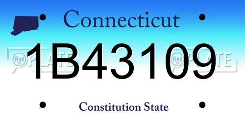 1B43109 Connecticut License Plate