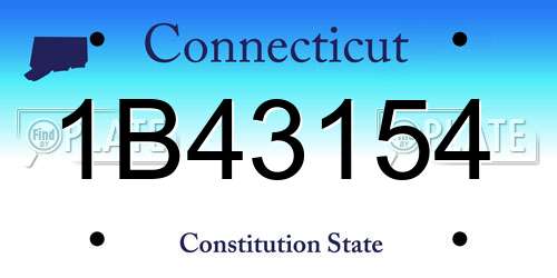 1B43154 Connecticut License Plate