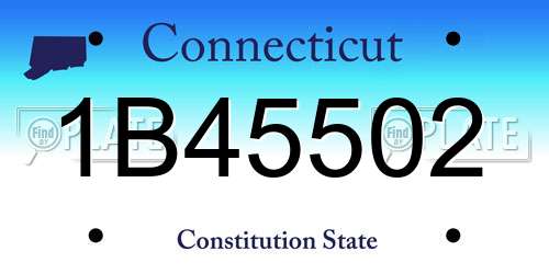 1B45502 Connecticut License Plate