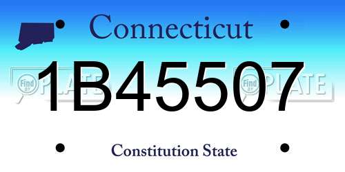 1B45507 Connecticut License Plate