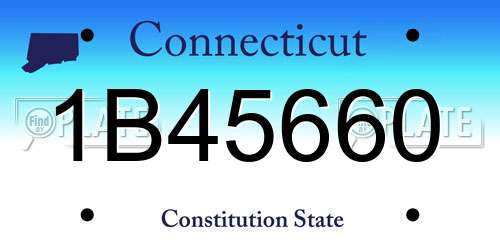 1B45660 Connecticut License Plate