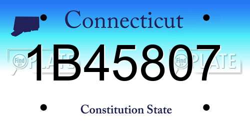 1B45807 Connecticut License Plate