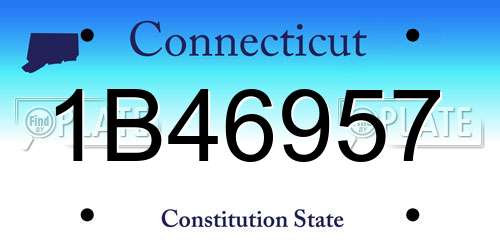 1B46957 Connecticut License Plate