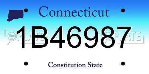 1B46987 Connecticut License Plate