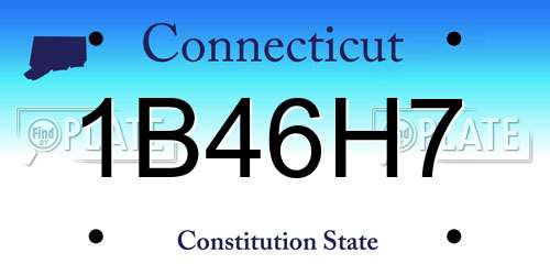 1B46H7 Connecticut License Plate