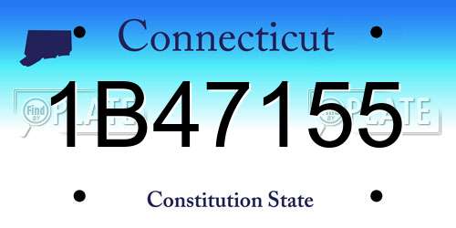1B47155 Connecticut License Plate