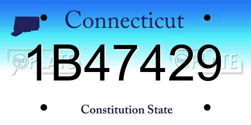 1B47429 Connecticut License Plate
