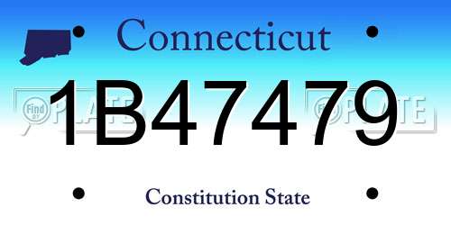 1B47479 Connecticut License Plate