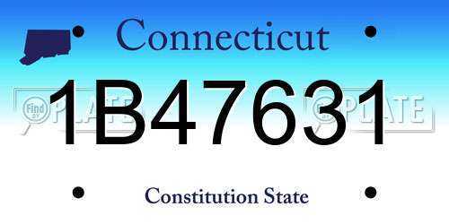 1B47631 Connecticut License Plate