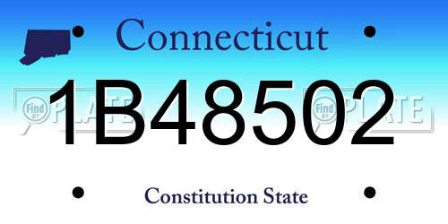1B48502 Connecticut License Plate