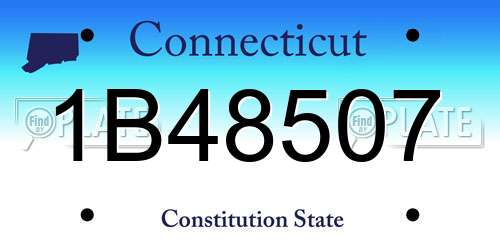 1B48507 Connecticut License Plate