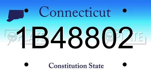 1B48802 Connecticut License Plate