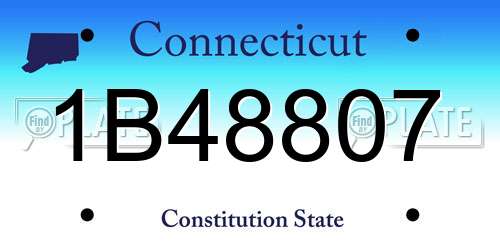 1B48807 Connecticut License Plate