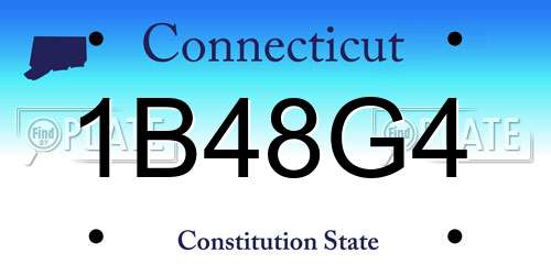 1B48G4 Connecticut License Plate